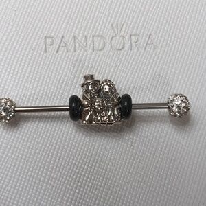 Pandora Vintage Stirling Silver Oxidized Mr & Mrs Charm